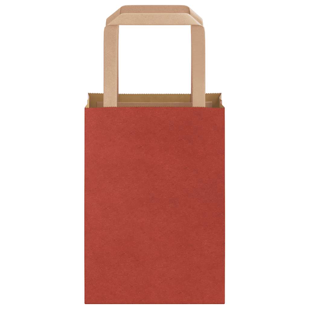 Sacchetti di Carta 50 pz con Manici Rossi 15x8x21 cm 4101963