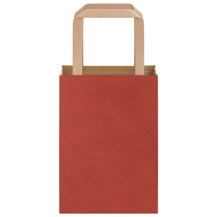 Sacchetti di Carta 50 pz con Manici Rossi 15x8x21 cm 4101963