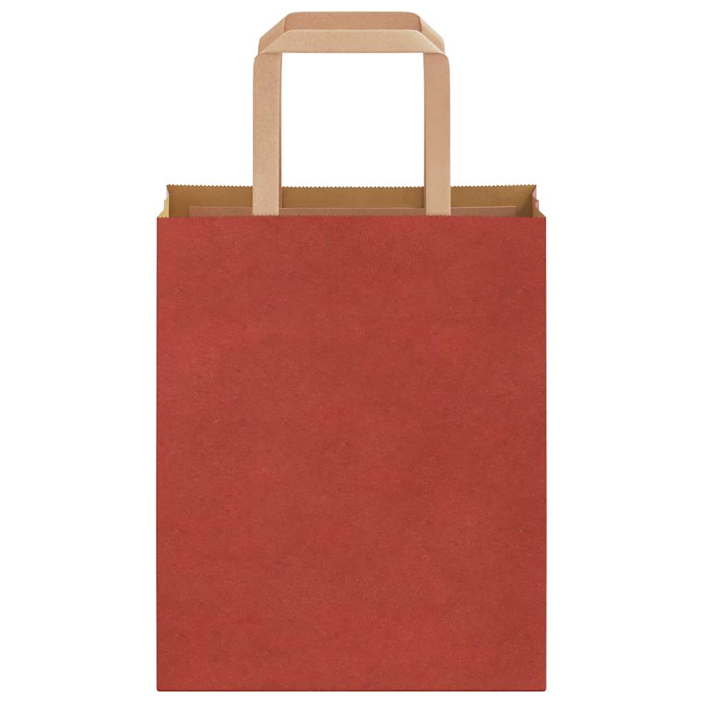 Sacchetti di Carta 50 pz con Manici Rossi 18x8x22 cm