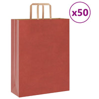 Sacchetti di Carta 50 pz con Manici Rossi 32x12x42 cm