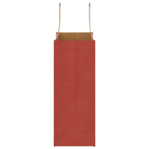 Sacchetti di Carta 250 pz con Manici Rossi 21x11x28 cm