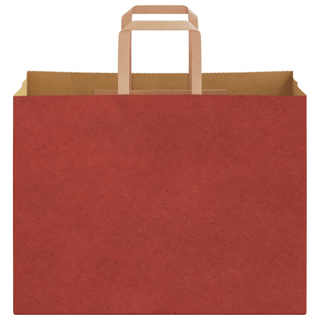 Sacchetti di Carta 250 pz con Manici Rossi 32x17x25 cm