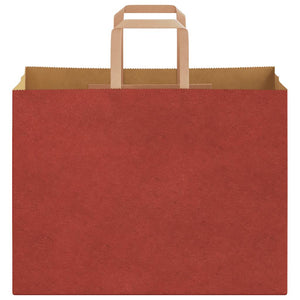 Sacchetti di Carta 250 pz con Manici Rossi 32x17x25 cm 4101985