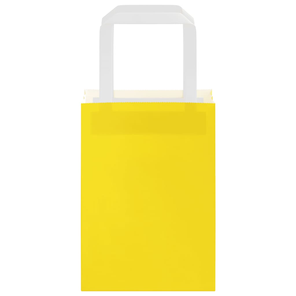 Sacchetti di Carta 50 pz con Manici Gialli 15x8x21 cm 4101991