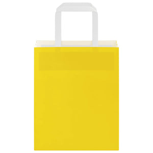 Sacchetti di Carta 50 pz con Manici Gialli 18x8x22 cm 4101992