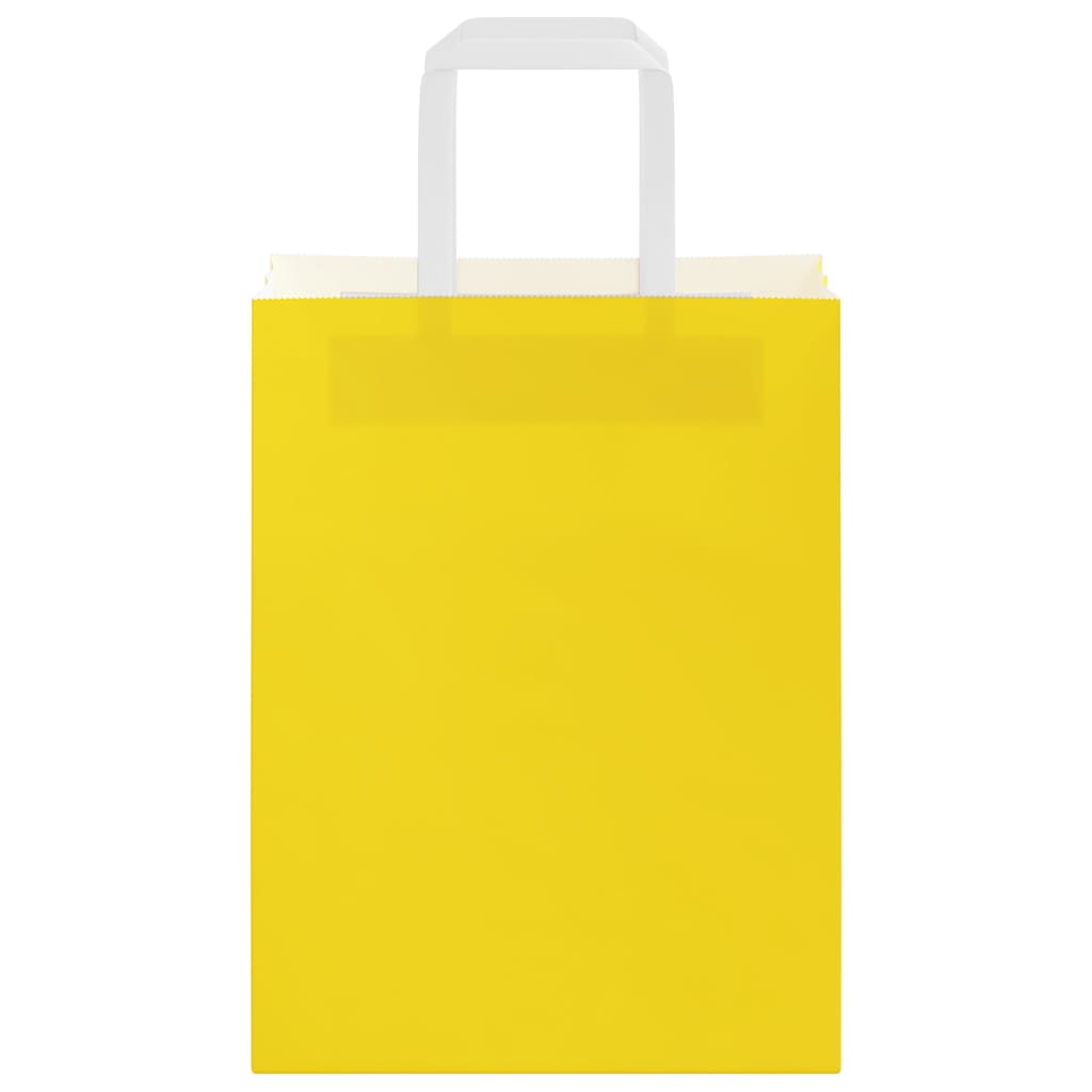 Sacchetti di Carta 50 pz con Manici Gialli 21x11x28 cm
