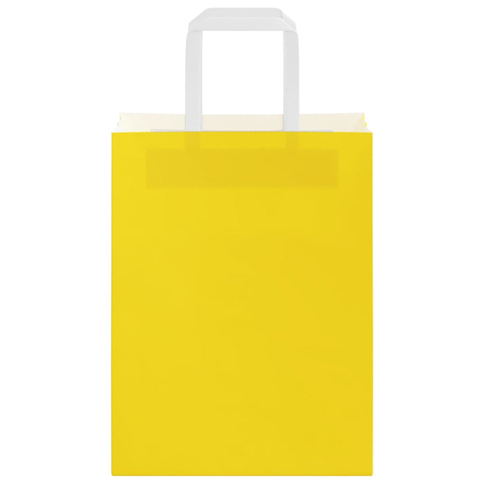 Sacchetti di Carta 50 pz con Manici Gialli 21x11x28 cm