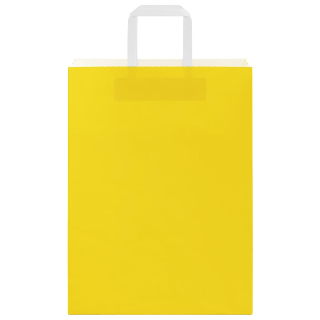 Sacchetti di Carta 50 pz con Manici Gialli 26x12x35 cm 4101996