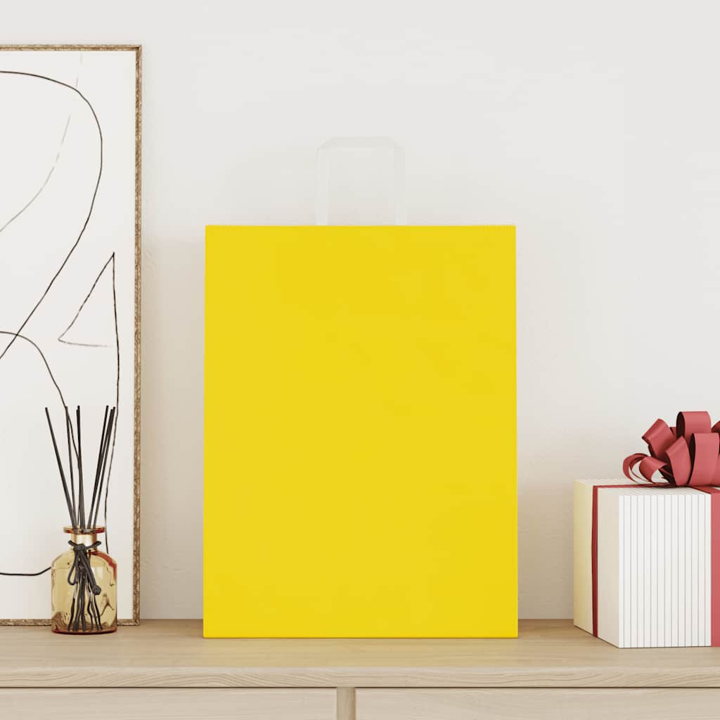 Sacchetti di Carta 50 pz con Manici Gialli 32x12x42 cm 4101998