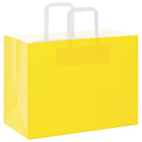 Sacchetti di Carta 50 pz con Manici Gialli 32x17x25 cm