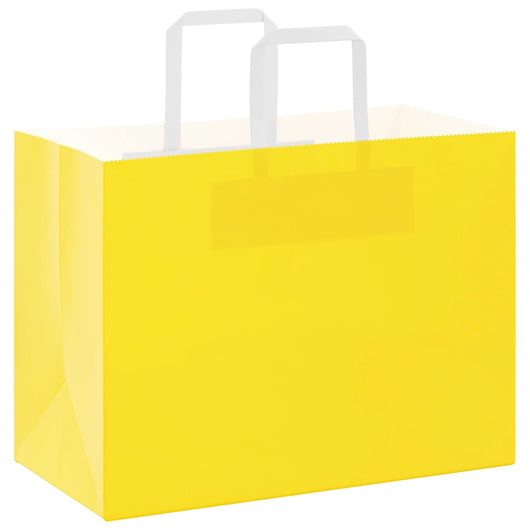 Sacchetti di Carta 50 pz con Manici Gialli 32x17x25 cm 4101999