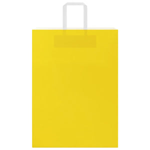 Sacchetti di Carta 50 pz con Manici Gialli 32x17x44 cm