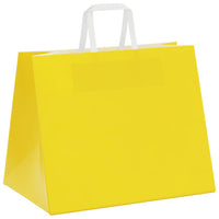 Sacchetti di Carta 50 pz con Manici Gialli 32x22x24 cm