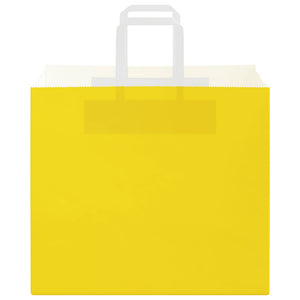 Sacchetti di Carta 50 pz con Manici Gialli 32x22x28 cm