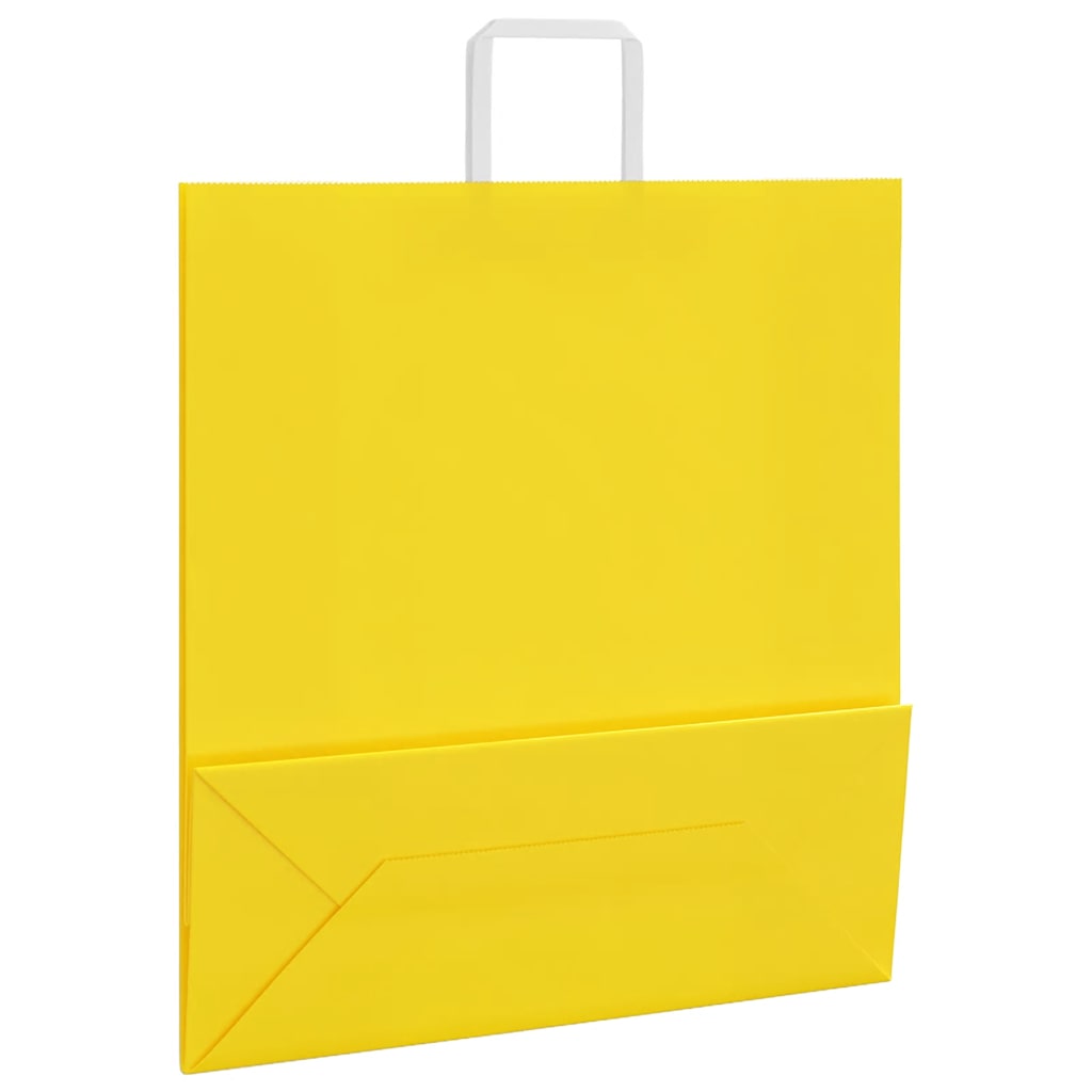 Sacchetti di Carta 50 pz con Manici Gialli 45x17x48 cm