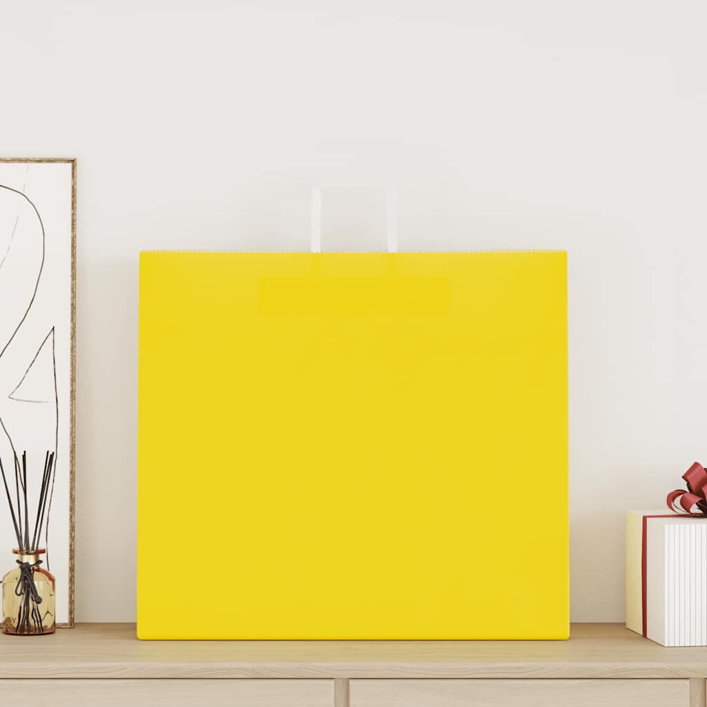 vidaXL Sacchetti di Carta 50 pz con Manici Gialli 54x15x49 cm