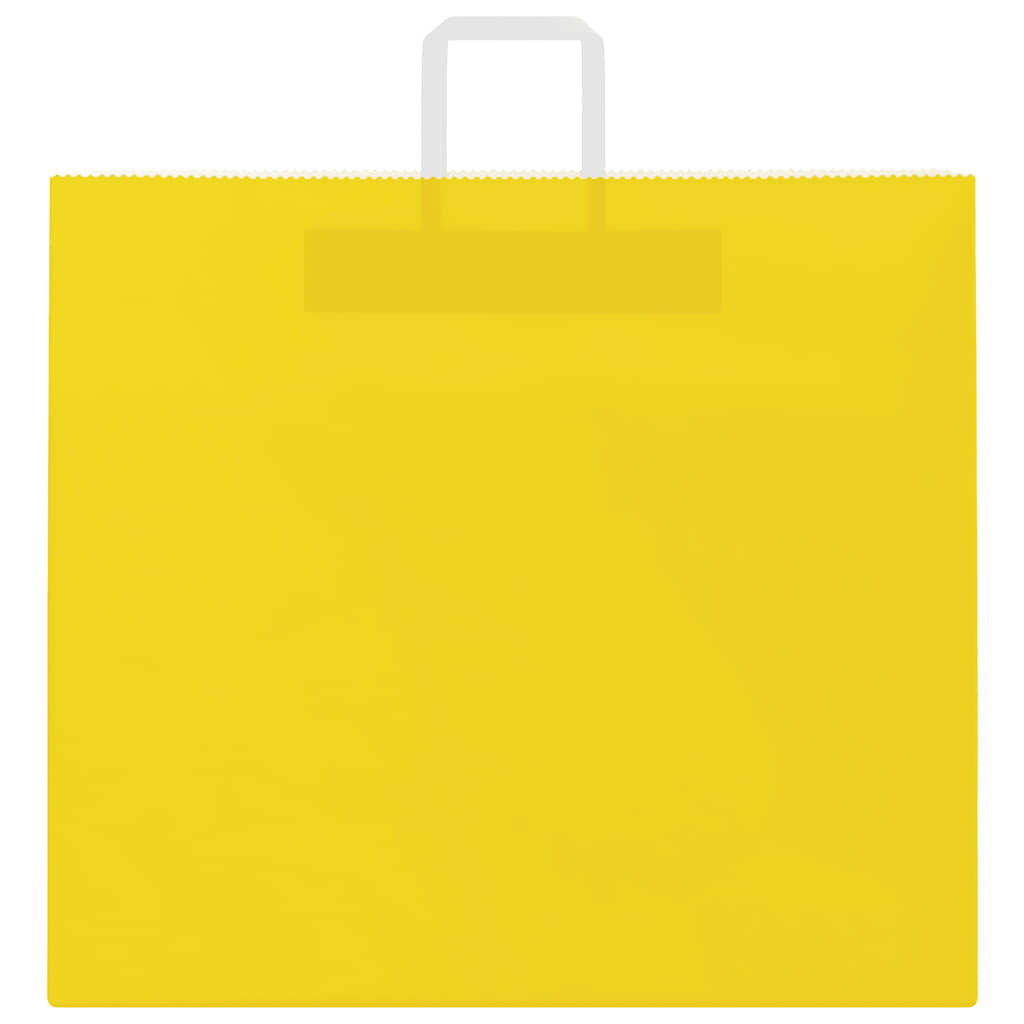 vidaXL Sacchetti di Carta 50 pz con Manici Gialli 54x15x49 cm