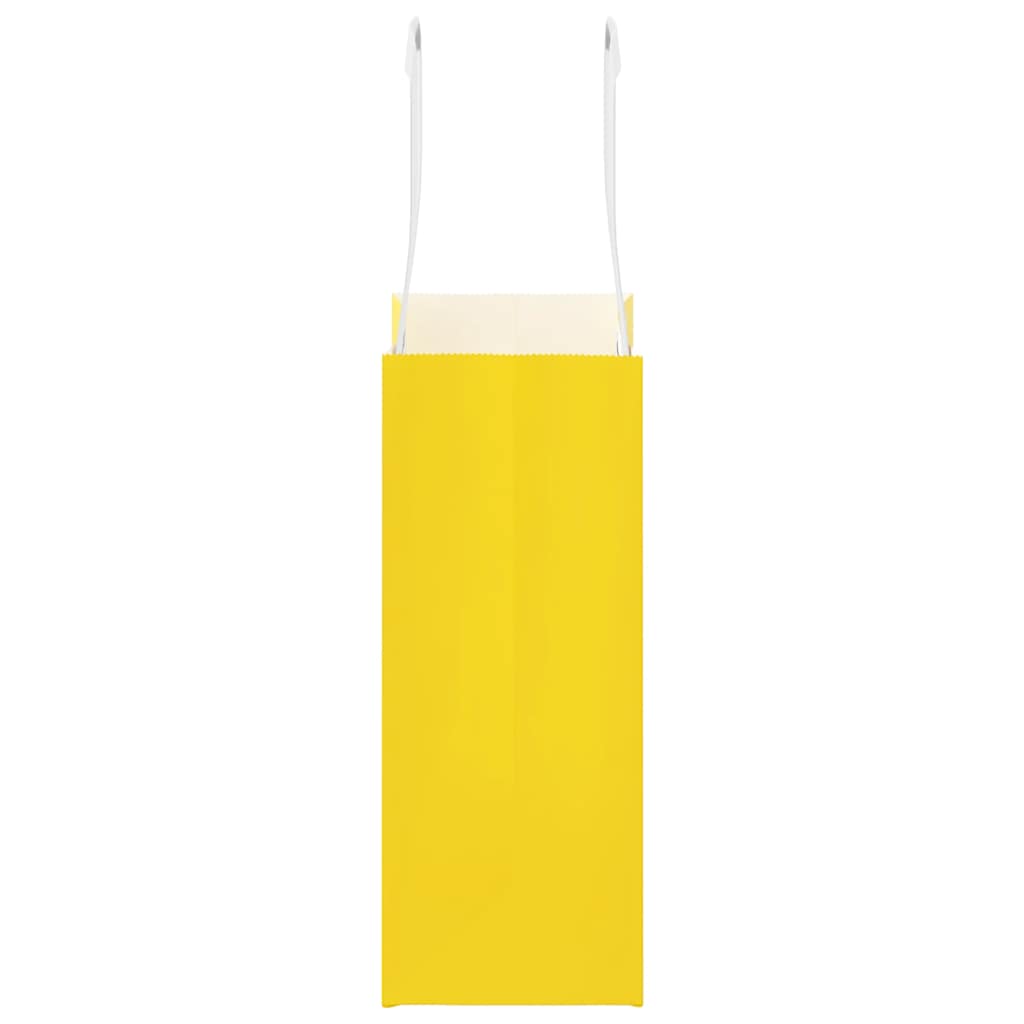 Sacchetti di Carta 250 pz con Manici Gialli 15x8x21 cm 4102005
