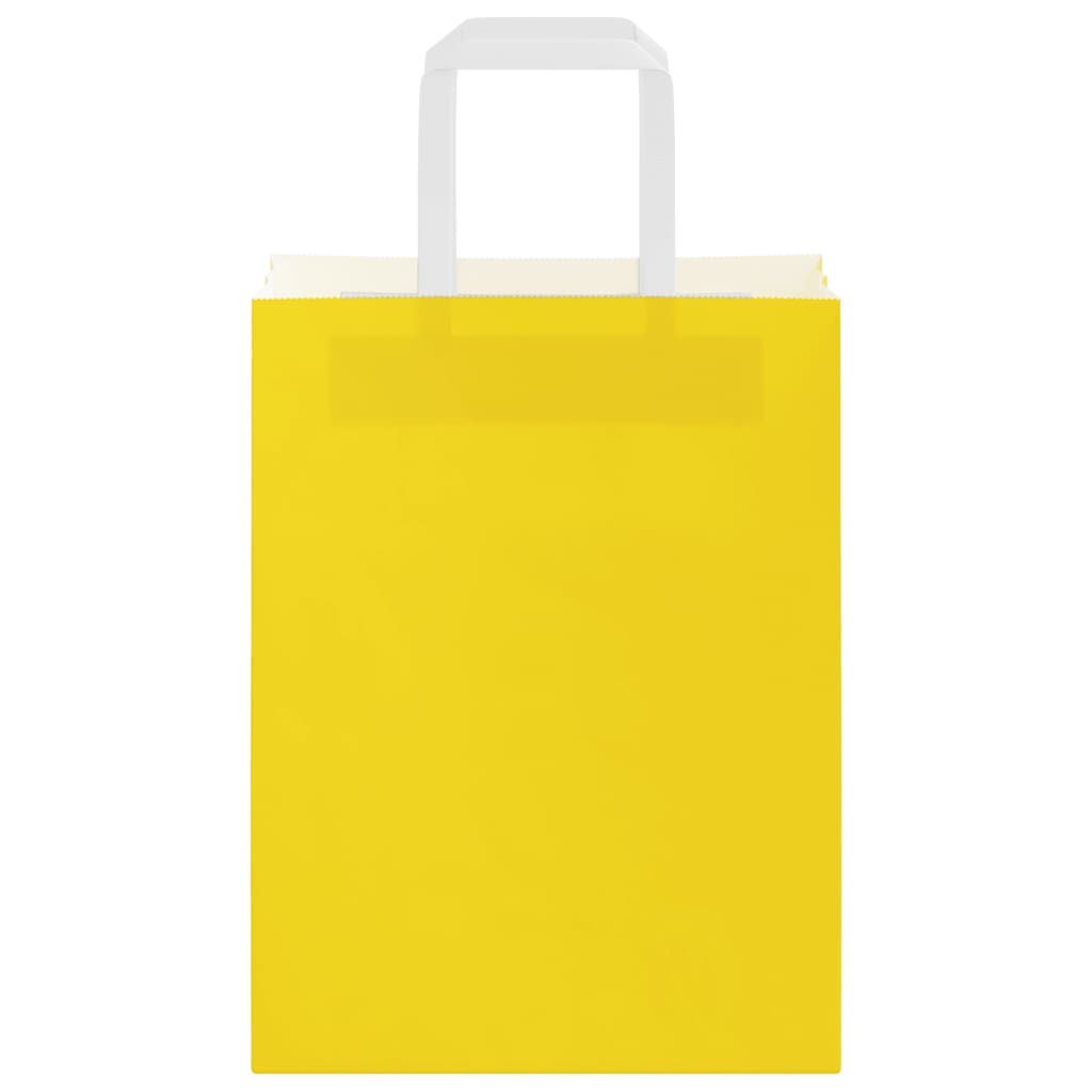 Sacchetti di Carta 250 pz con Manici Gialli 21x11x28 cm 4102007