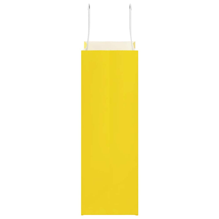 Sacchetti di Carta 250 pz con Manici Gialli 21x11x31 cm