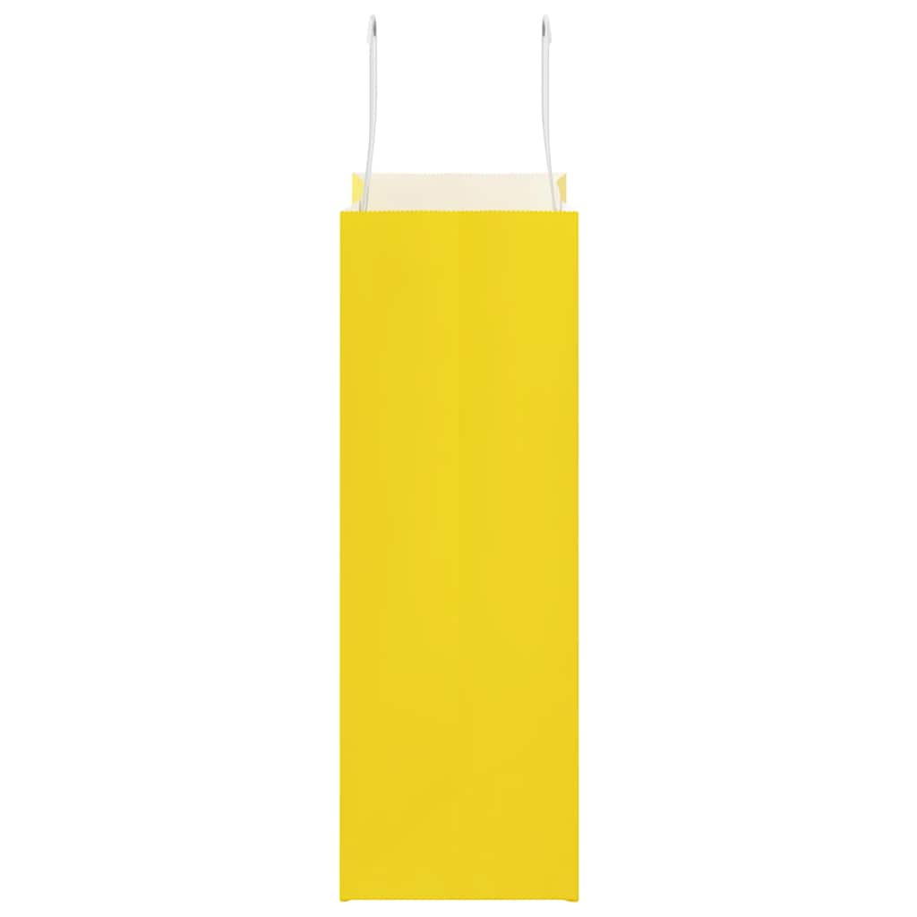 Sacchetti di Carta 250 pz con Manici Gialli 21x11x31 cm 4102008