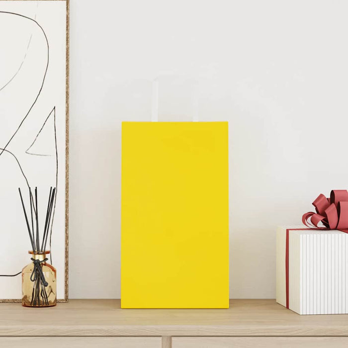 Sacchetti di Carta 250 pz con Manici Gialli 21x11x36 cm