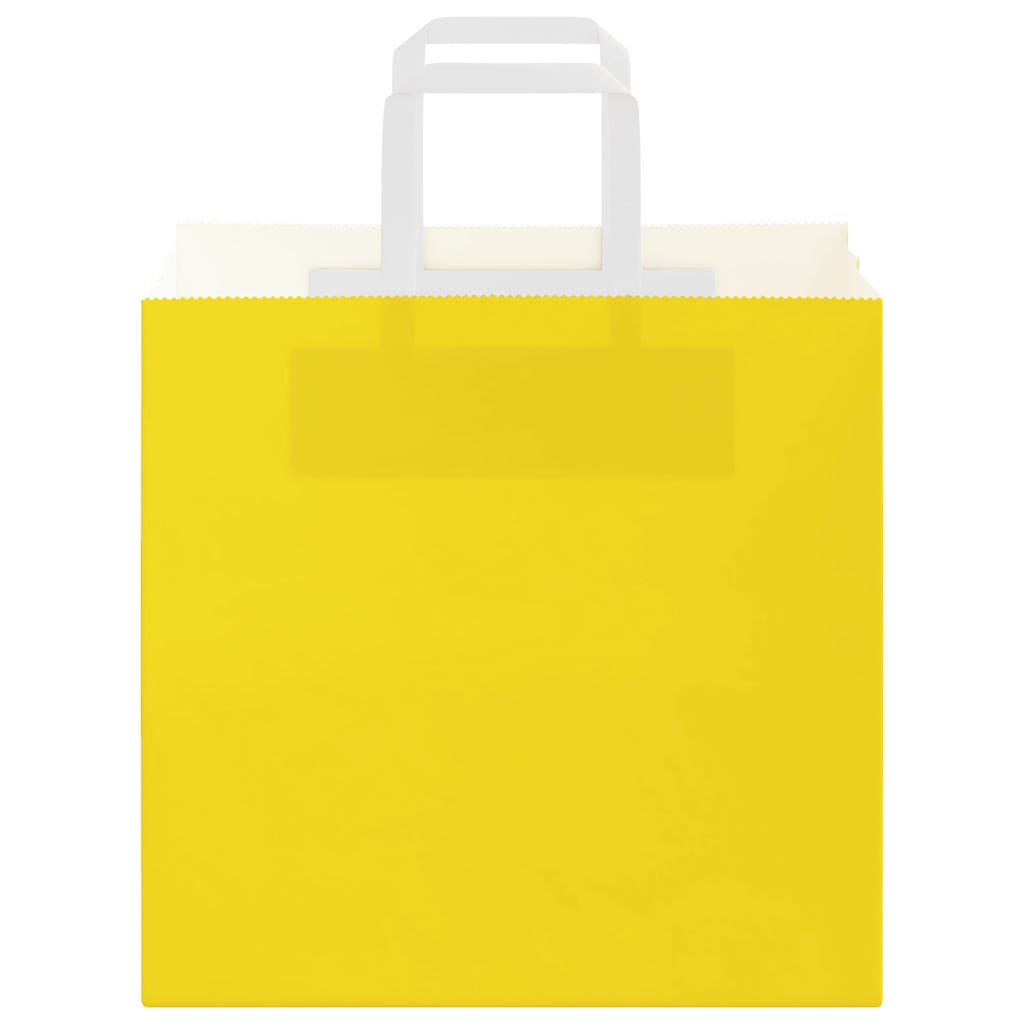 Sacchetti di Carta 250 pz con Manici Gialli 26x17x25 cm 4102011