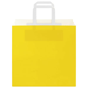 Sacchetti di Carta 250 pz con Manici Gialli 26x17x25 cm 4102011