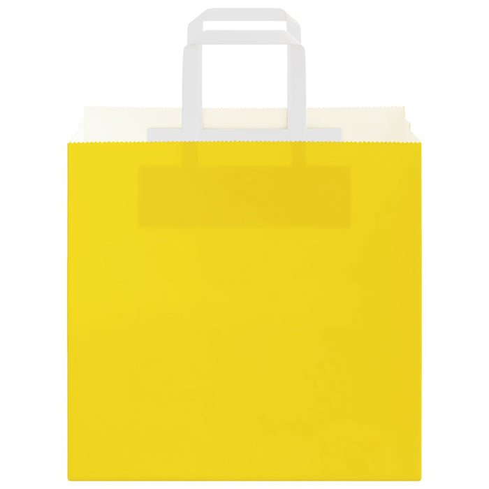 Sacchetti di Carta 250 pz con Manici Gialli 26x17x25 cm 4102011
