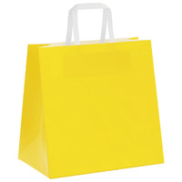 vidaXL Sacchetti di Carta 250 pz con Manici Gialli 26x17x25 cm