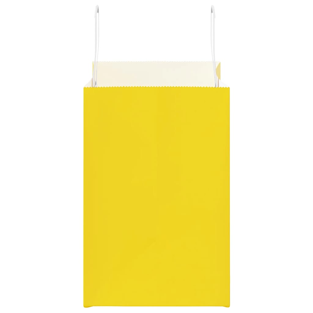 vidaXL Sacchetti di Carta 250 pz con Manici Gialli 26x17x25 cm