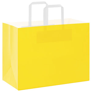 Sacchetti di Carta 250 pz con Manici Gialli 32x17x25 cm 4102013