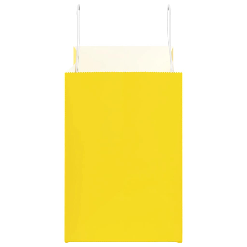 vidaXL Sacchetti di Carta 250 pz con Manici Gialli 32x17x25 cm