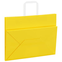 vidaXL Sacchetti di Carta 250 pz con Manici Gialli 32x17x25 cm