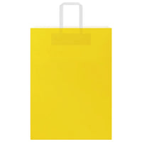 Sacchetti di Carta 250 pz con Manici Gialli 32x17x44 cm