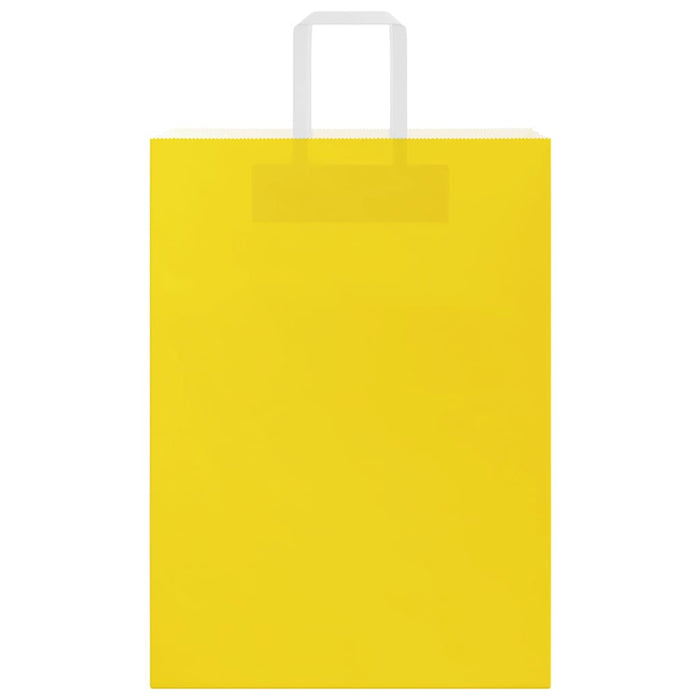 Sacchetti di Carta 250 pz con Manici Gialli 32x17x44 cm 4102014