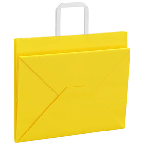 Sacchetti di Carta 250 pz con Manici Gialli 32x22x24 cm 4102015
