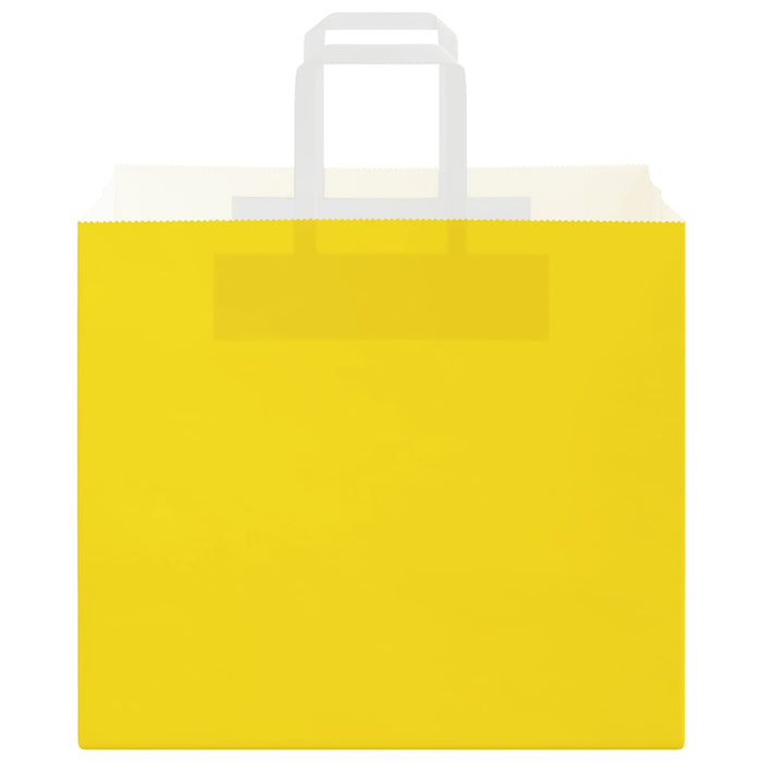 Sacchetti di Carta 250 pz con Manici Gialli 32x22x28 cm