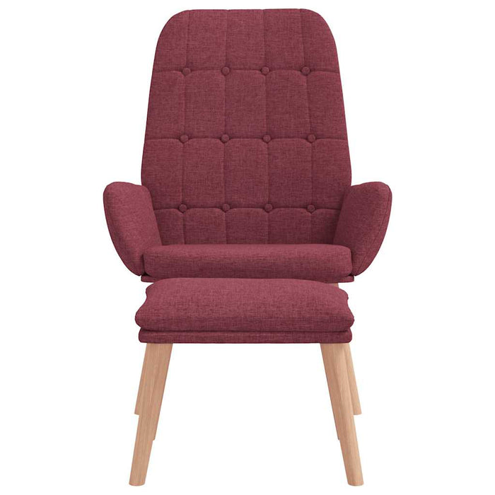 vidaXL Poltrona Relax con Poggiapiedi Rosso Vino in Tessuto