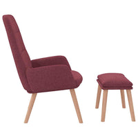 vidaXL Poltrona Relax con Poggiapiedi Rosso Vino in Tessuto