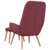 vidaXL Poltrona Relax con Poggiapiedi Rosso Vino in Tessuto