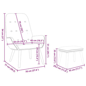 vidaXL Poltrona Relax con Poggiapiedi Rosso Vino in Tessuto