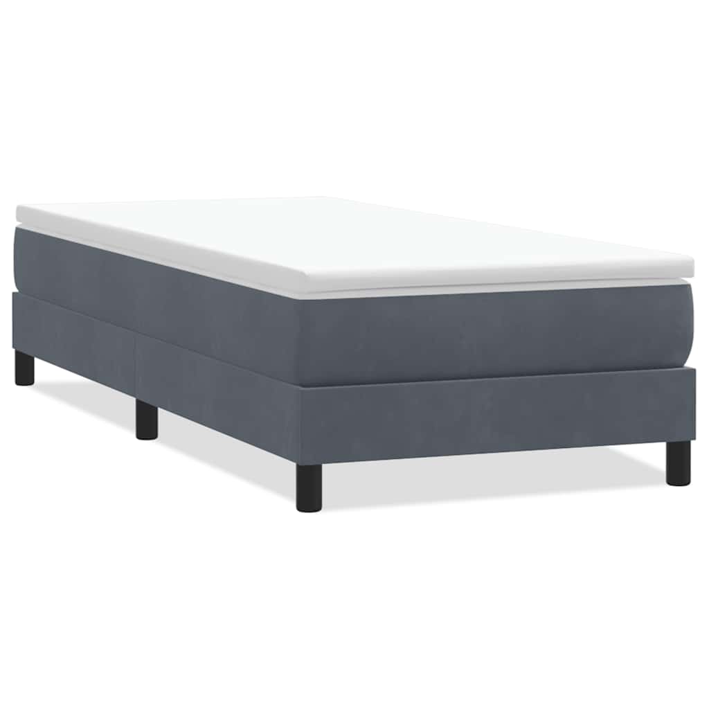 vidaXL Giroletto Molle senza Materasso Grigio Scuro 100x210 cm Velluto