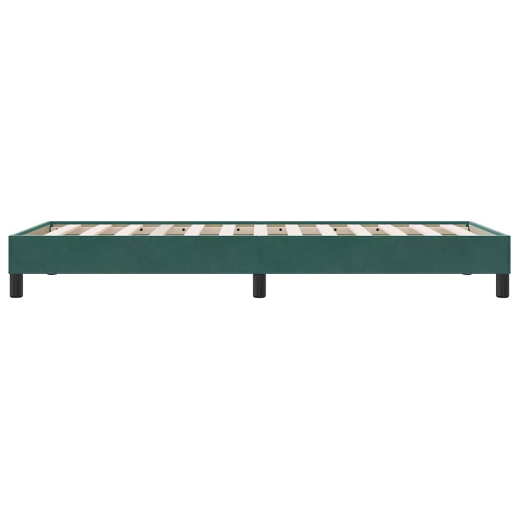 Giroletto a Molle senza Materasso Verde Scuro 100x210cm Velluto