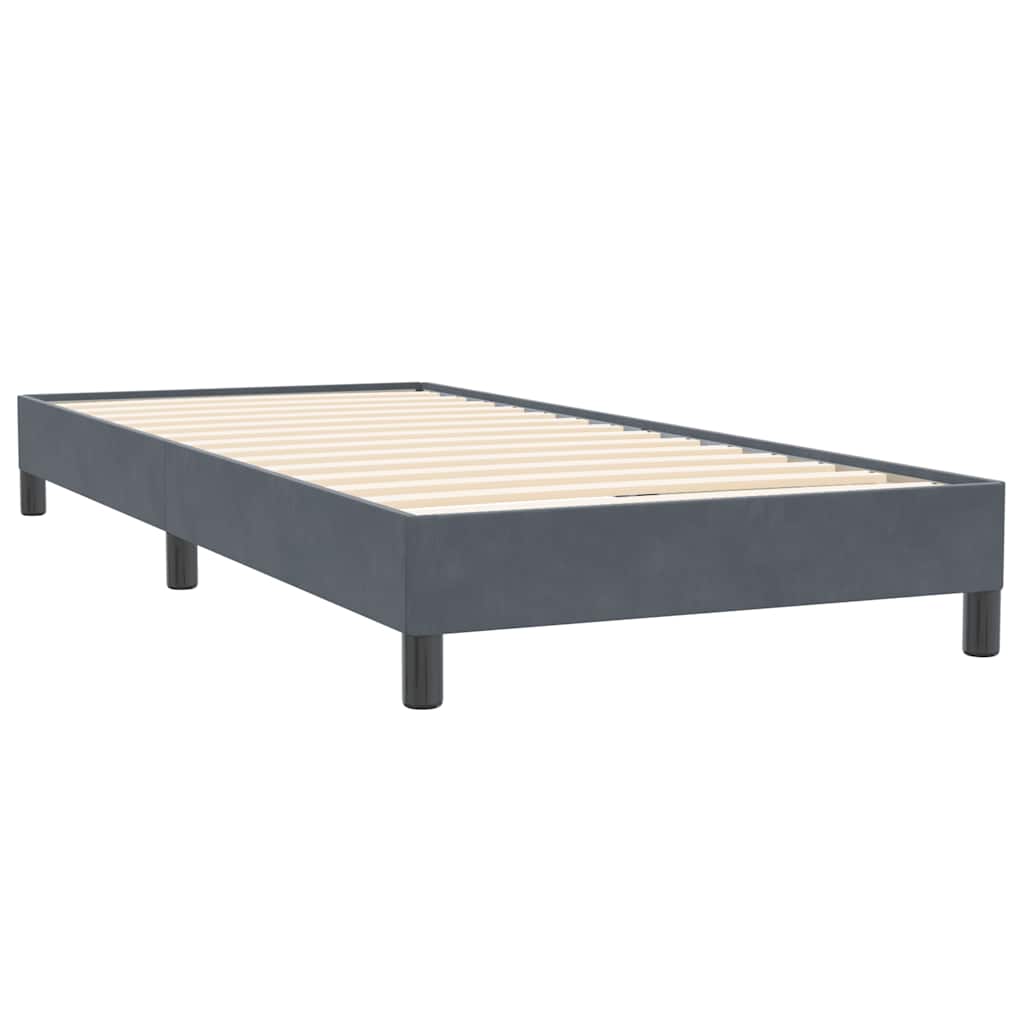 vidaXL Letto a Molle senza Materasso Grigio Scuro 80x220 cm Velluto