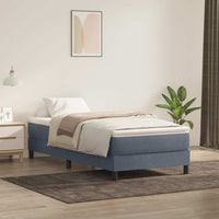 vidaXL Letto a Molle senza Materasso Grigio Scuro 80x220 cm Velluto