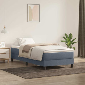 vidaXL Letto a Molle senza Materasso Grigio Scuro 80x220 cm Velluto