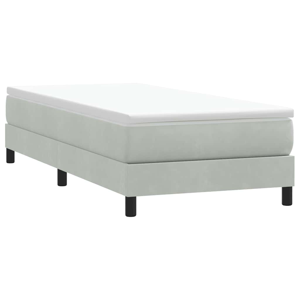 Letto a Molle senza Materasso Grigio Chiaro 90x220 cm Velluto