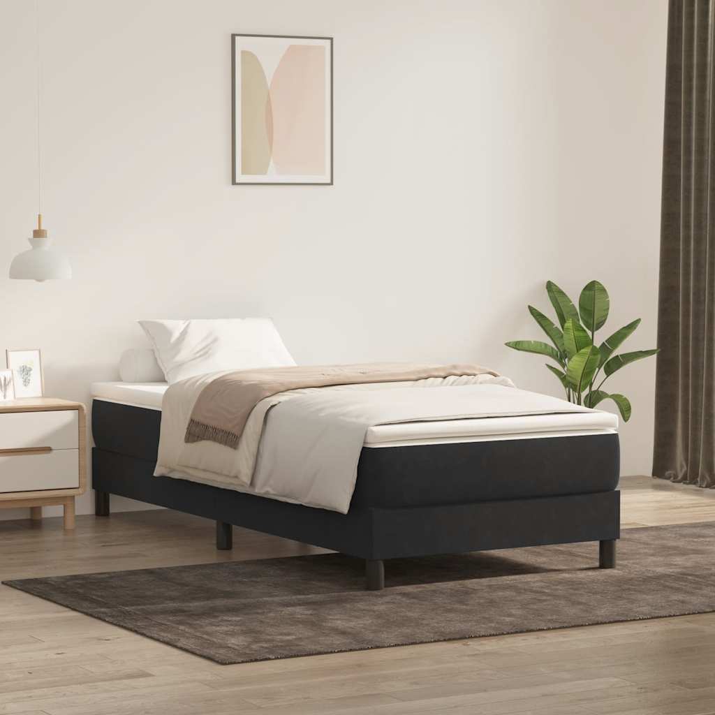 vidaXL Letto a Molle senza Materasso Nero 100x220 cm in Velluto