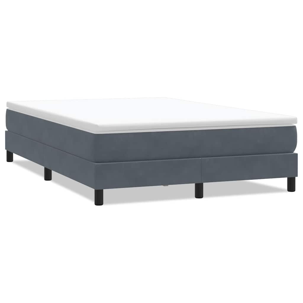 vidaXL Letto a Molle senza Materasso Grigio Scuro 140x220 cm Velluto